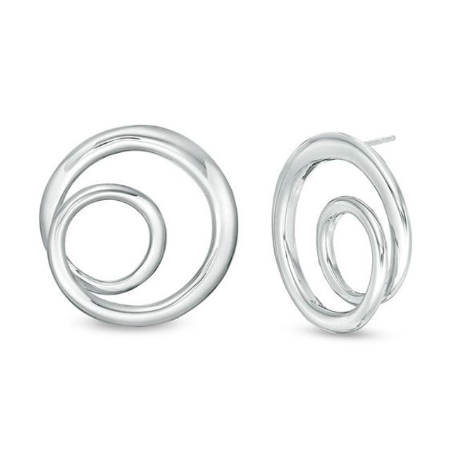 Made in Italy Double Loop Drop Earrings in Sterling Silver