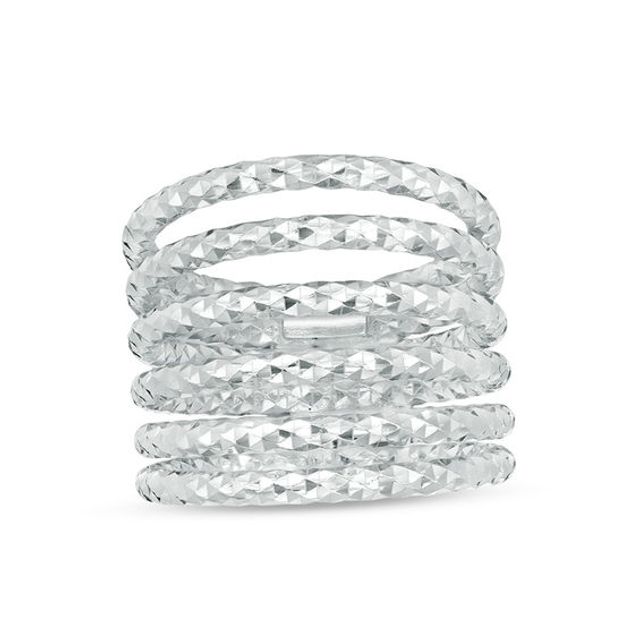 Made in Italy Diamond-Cut Split Multi-Row Ring in Sterling Silver