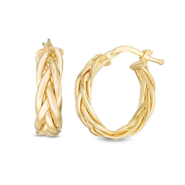 Made in Italy Braided Hoop Earrings in 14K Gold