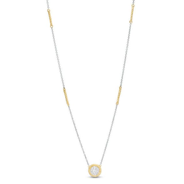 1/5 CT. T.w. Composite Diamond Bar Station Necklace in 10K Two-Tone Gold