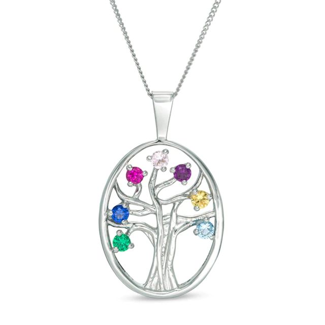 Mother's Birthstone Family Tree Pendant (3-7 Stones)