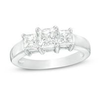1-1/2 CT. T.w. Princess-Cut Diamond Three Stone Engagement Ring in 14K White Gold