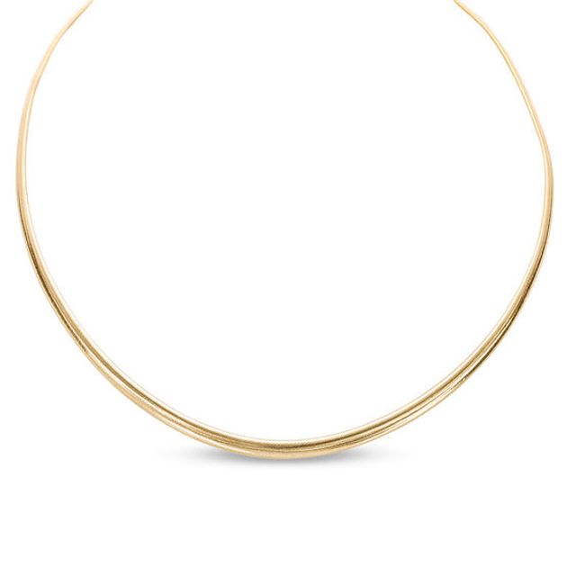 Made in Italy Graduated Omega Chain Necklace in 14K Gold