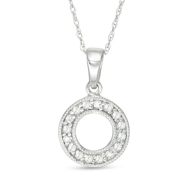 1/8 CT. T.w. Diamond Open Circle Vintage-Style Pendant in 10K White Gold