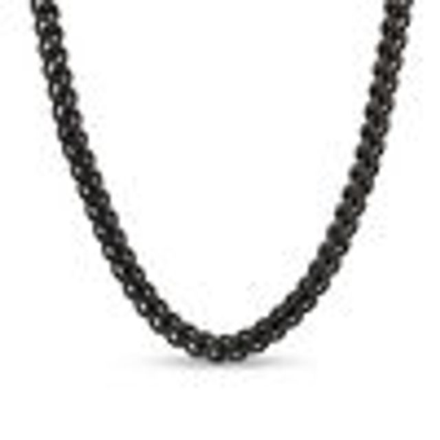 Men's 3.25mm Franco Snake Chain Necklace in Stainless Steel with Black IP - 24"