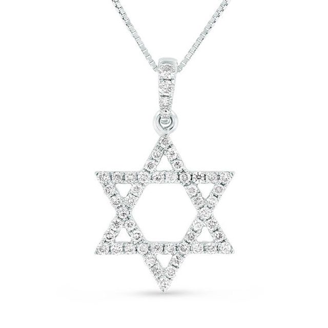 1/4 CT. T.w. Diamond Star of David Pendant in 18K White Gold (G/Si2)