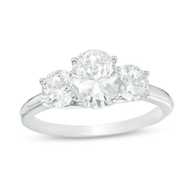 2 CT. T.w. Certified Oval Diamond Past Present FutureÂ® Engagement Ring in 14K White Gold (I/I1)
