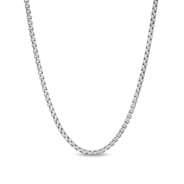 Ladies' 2.45mm wide Box Chain Necklace in 14K White Gold - 20"