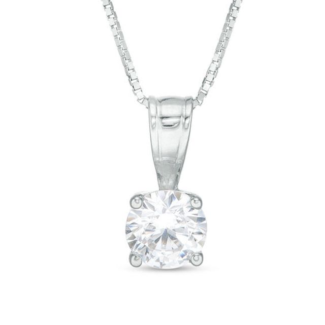 1/2 CT. Diamond Solitaire Pendant in 14K White Gold