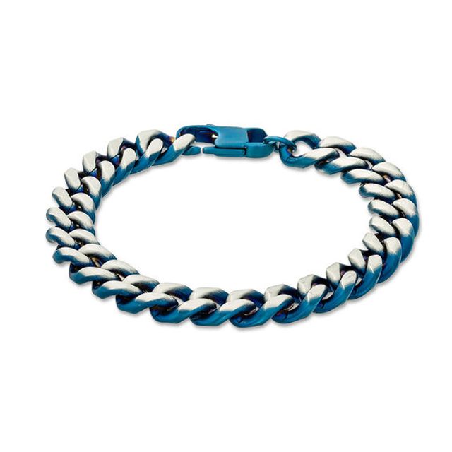 Men's 10.0mm Curb Chain Bracelet in Two-Tone Stainless Steel - 8.5"