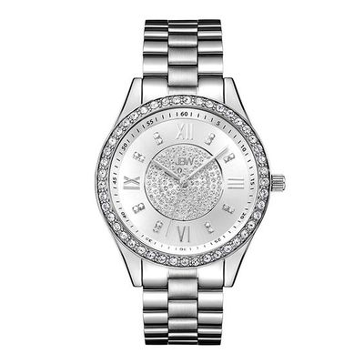 Ladies' JBW Mondrian 1/6 CT. T.w. Diamond and Crystal Accent Watch with Silver-Tone Dial (Model: J6303A)