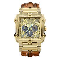 Men's JBW Phantom Chronograph 2-3/8 CT. T.w. Diamond and Crystal 18K Gold Plate Strap Watch (Model: Jb-6215-238-A)