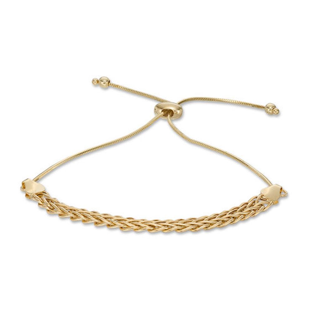 5.5mm Cylindrical Braid Bolo Bracelet in 10K Gold - 9.5"