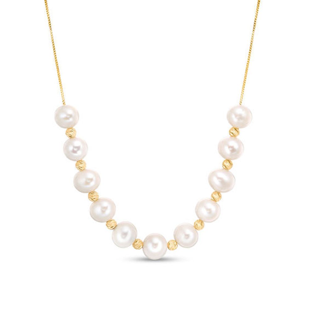 Amazon.com: The Pearl Source Real Pearl Necklace for Women with AAA+  Quality Round White Freshwater Genuine Cultured Pearls | 18 inch Pearl  Strand with 14K Gold Clasp: Clothing, Shoes & Jewelry