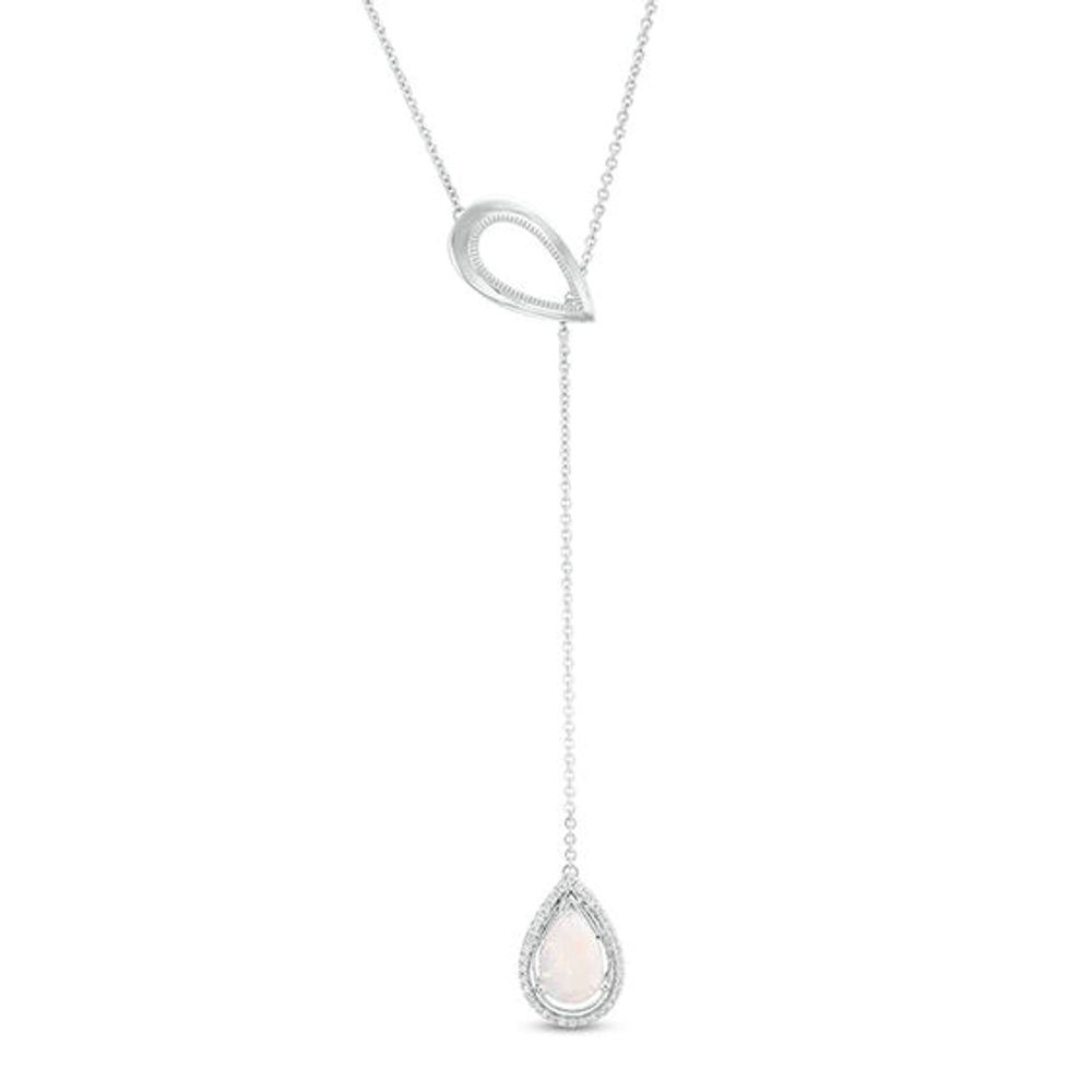 Silver Cubic Zirconia Teardrop Pendant in White | Goldmark (AU)