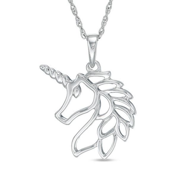 Unicorn Silhouette Pendant in Sterling Silver