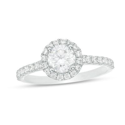 1-1/5 CT. T.w. Diamond Frame Engagement Ring in 14K White Gold