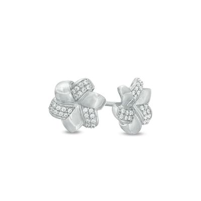 1/6 CT. T.w. Diamond Pinwheel Stud Earrings in 10K White Gold