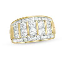 2 CT. T.w. Diamond Multi-Row Column Ring in 10K Gold