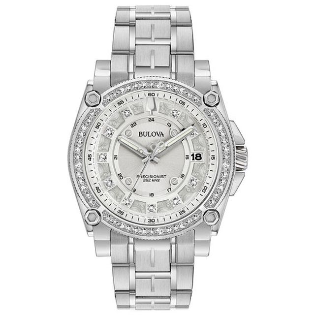 Ladies' Bulova Precisionist 3/4 CT. T.w. Diamond Watch with Silver-Tone Dial (Model: 96R226)