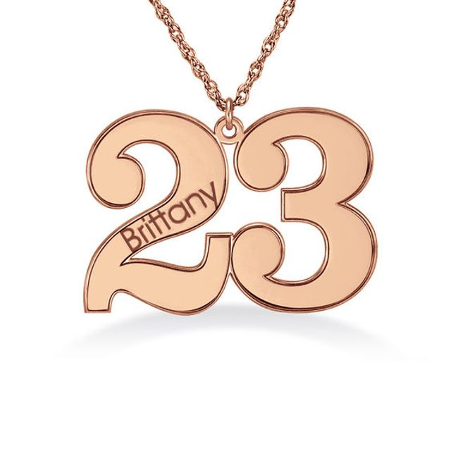 Engravable Numbers Pendant (1 Line)