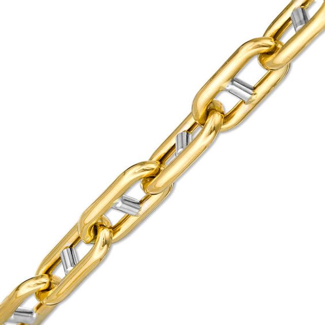 Men's 7.0mm Mariner Chain Bracelet in 10K Two-Tone Gold - 8.5"