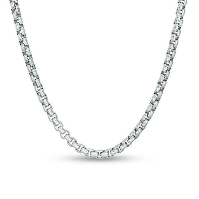 Men's 3.8mm Box Chain Necklace in Sterling Silver - 24"