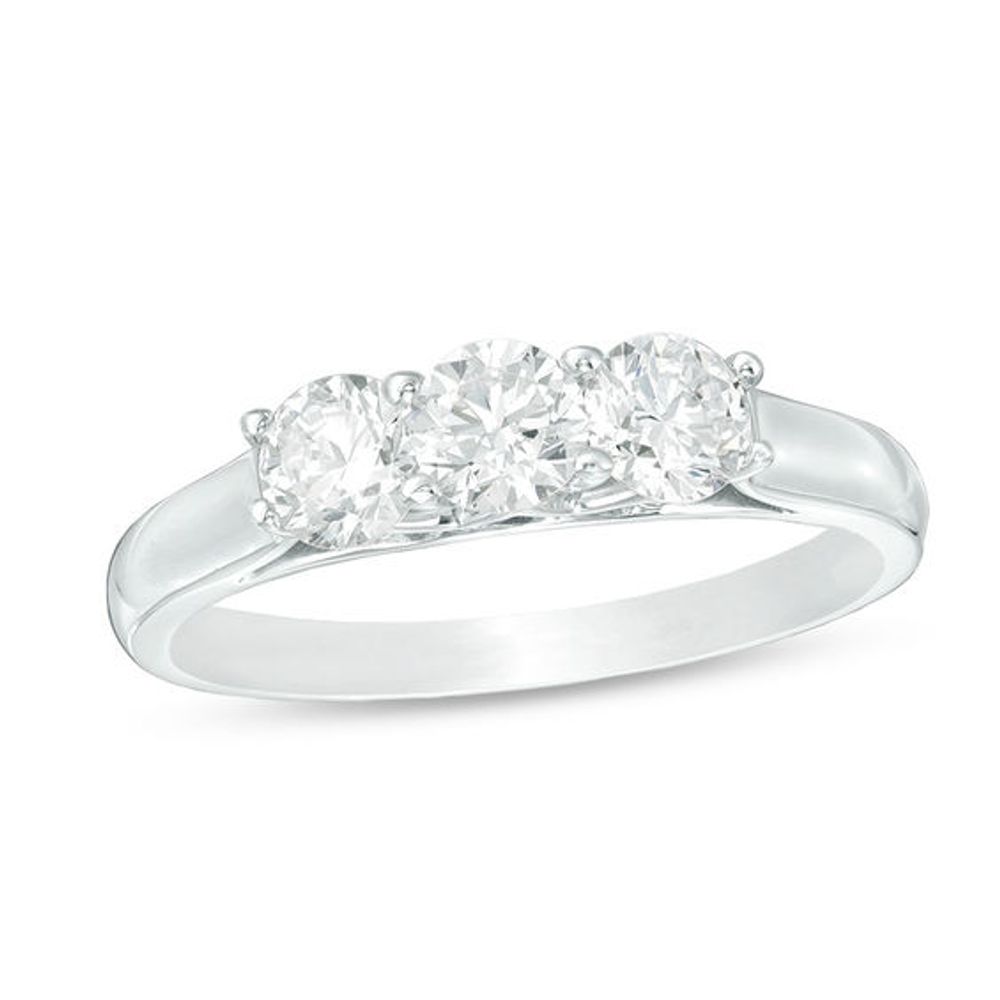 1 CT. T.w. Diamond Past Present Future® Engagement Ring in 14K White Gold