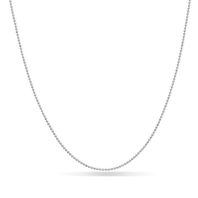 Ladies' 1.15mm Diamond-Cut Bead Chain Necklace in 14K White Gold - 20"