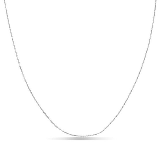 Ladies' Adjustable 0.9mm Cable Chain Necklace in 14K White Gold - 22"