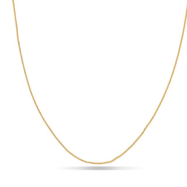 Ladies' 0.88mm Adjustable Diamond-Cut Wheat Chain Necklace in 14K Gold - 22"