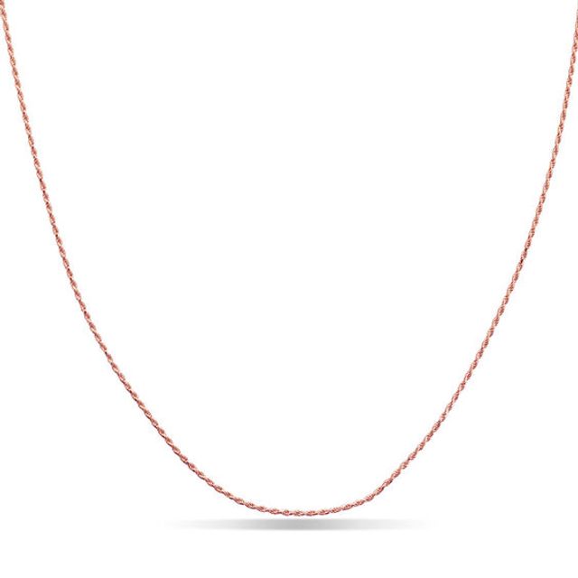 Ladies' 1.05mm Adjustable Diamond-Cut Rope Chain Necklace in 14K Rose Gold - 22"