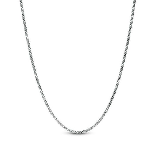 Made in Italy Ladies' 2.0mm Adjustable Popcorn Chain Necklace in Sterling Silver - 22"