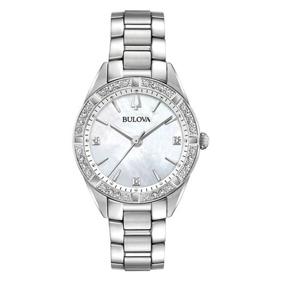 Ladies' Bulova Sutton Diamond Accent Watch with Mother-of-Pearl Dial (Model: 96R228)