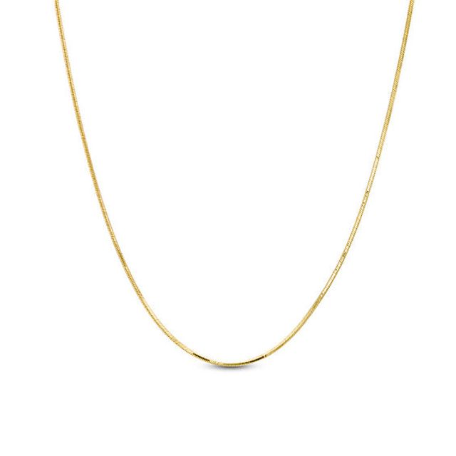 Made in Italy Ladies' 0.8mm Adjustable Snake Chain Necklace in 14K Gold - 22"