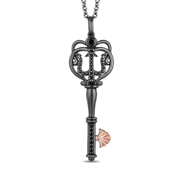 Enchanted Disney Villains Ursula 1/10 CT. T.w. Black Diamond Pendant in Sterling Silver and 10K Rose Gold