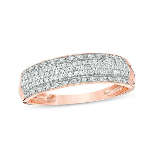 1/4 CT. T.w. Diamond Multi-Row Band in 10K Rose Gold