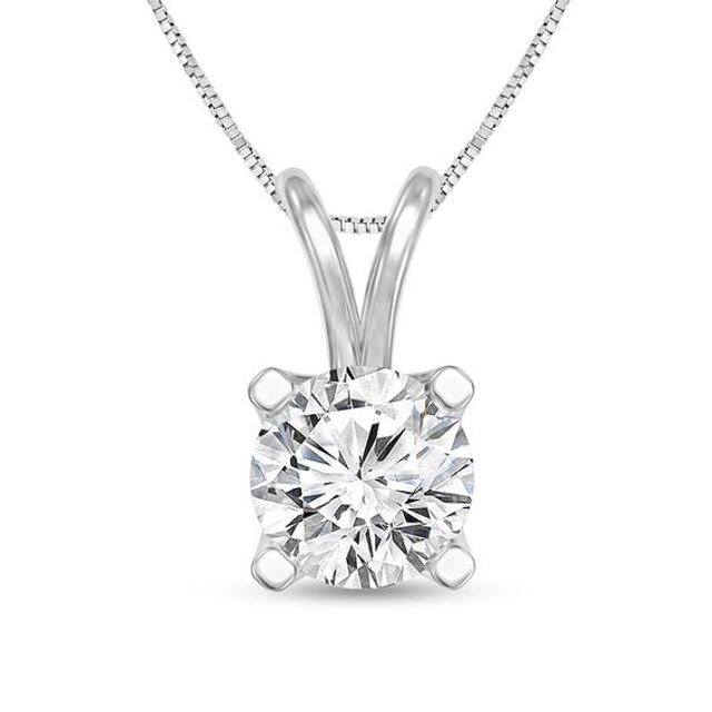 1/2 CT. Certified Diamond Solitaire Pendant in 14K White Gold (I/Vs2)