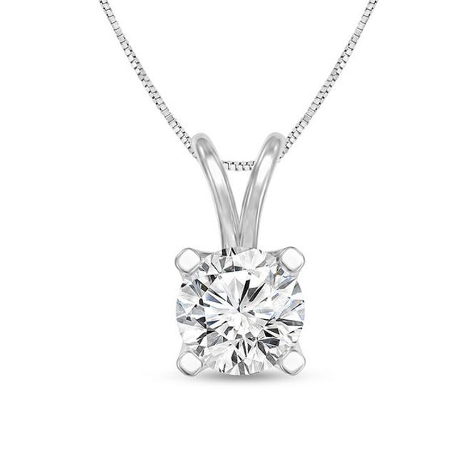 1/2 CT. Certified Diamond Solitaire Pendant in 14K White Gold (I/Si2)