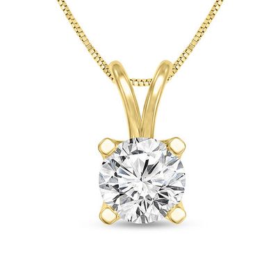 1/4 CT. Certified Diamond Solitaire Pendant in 14K Gold (I/Vs2)