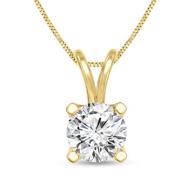 1/ CT. Certified Diamond Solitaire Pendant in 14K Gold (I/Vs2