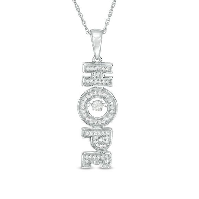 0.24 CT. T.w. Diamond Sideways "Hope" Pendant in Sterling Silver