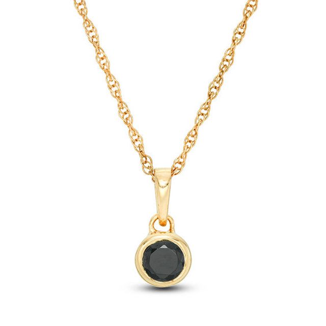 1/5 CT. Black Diamond Bezel-Set Solitaire Pendant in 10K Gold