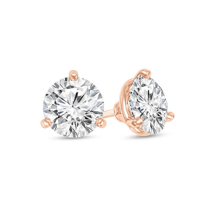 1/4 CT. T.w. Certified Diamond Solitaire Stud Earrings in 14K Rose Gold (I/Si2)