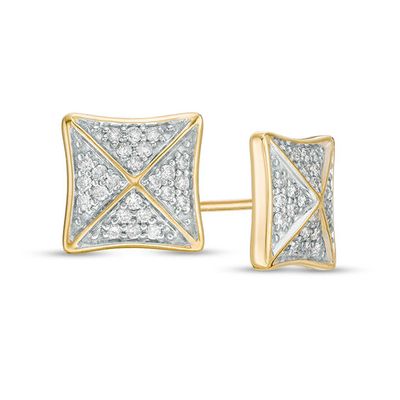 Men's 1/4 CT. T.w. Diamond Pyramid Stud Earrings in 10K Gold