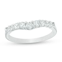 3/8 CT. T.w. Diamond Contour Anniversary Band in 14K White Gold