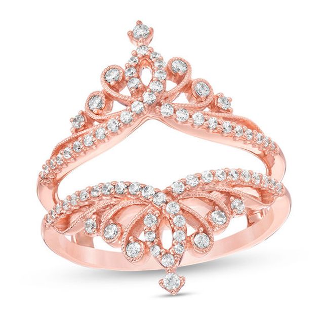 3/8 CT. T.w. Diamond Vintage-Style Tiara Ring Solitaire Enhancer in 14K Rose Gold