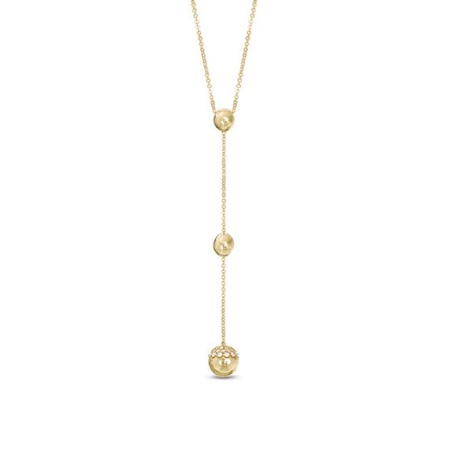 1/4 CT. T.w. Diamond Ball Station Y-Necklace in 10K Gold