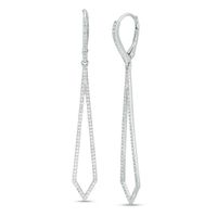 5/8 CT. T.w. Diamond Elongated Kite-Shaped Drop Earrings in Sterling Silver