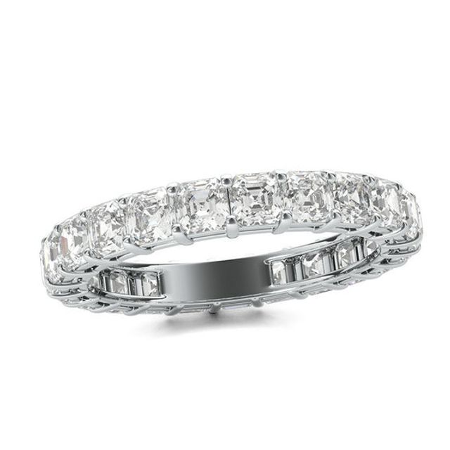 3 CT. T.w. Asscher-Cut Diamond Eternity Band in Platinum (I/Vs2)